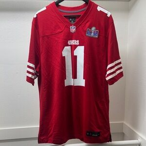 NFL Aiyuk 49ers Red Jersey with Super Bowl Patch